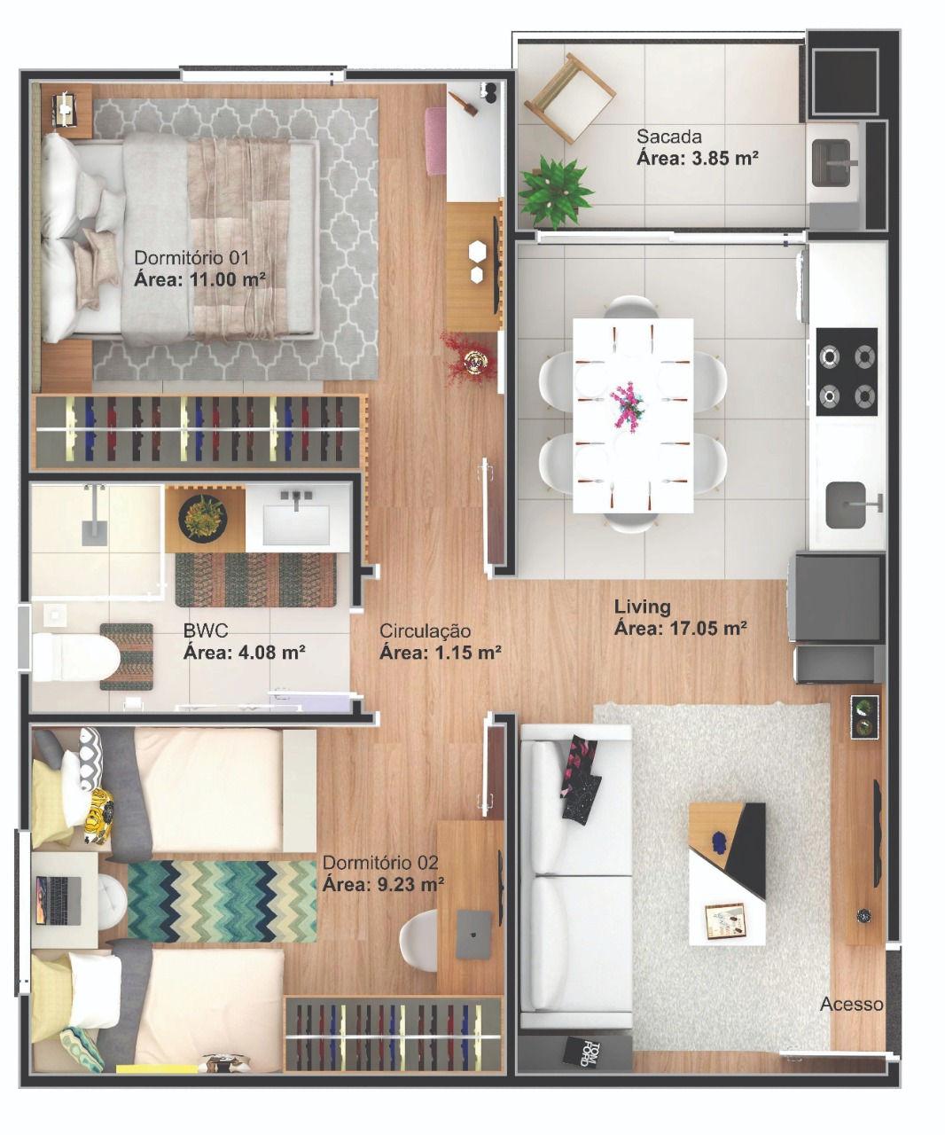 Apartamento mobiliado no Jardins di Porto Belo